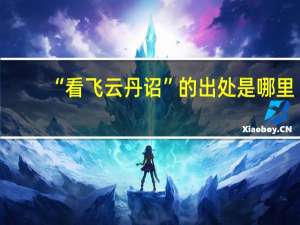 “看飞云丹诏”的出处是哪里