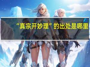 “真宗开妙理”的出处是哪里