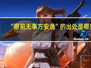 “眼前无事方安逸”的出处是哪里