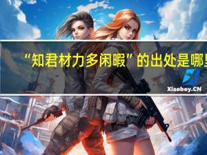 “知君材力多闲暇”的出处是哪里