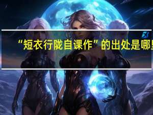 “短衣行陇自课作”的出处是哪里