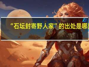 “石坛封寄野人家”的出处是哪里
