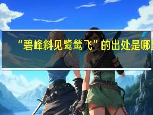 “碧峰斜见鹭鸶飞”的出处是哪里