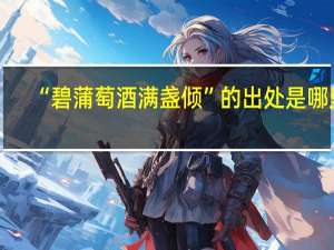 “碧蒲萄酒满盏倾”的出处是哪里