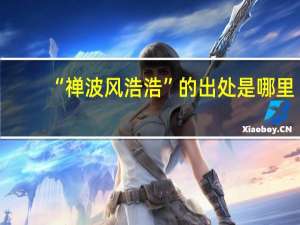 “禅波风浩浩”的出处是哪里