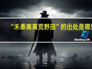 “禾黍离离荒野田”的出处是哪里