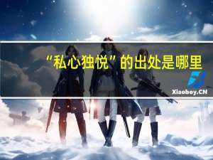 “私心独悦”的出处是哪里