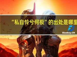 “私自怜兮何极”的出处是哪里