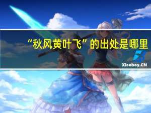 “秋风黄叶飞”的出处是哪里