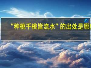 “种桃千桃皆流水”的出处是哪里