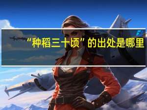 “种稻三十顷”的出处是哪里