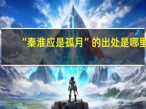 “秦淮应是孤月”的出处是哪里