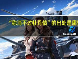 “称消不过牡丹情”的出处是哪里