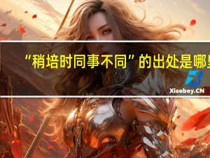 “稍培时同事不同”的出处是哪里