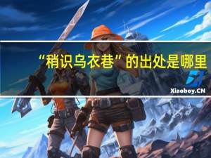 “稍识乌衣巷”的出处是哪里