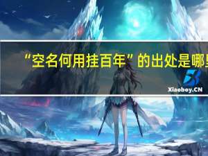 “空名何用挂百年”的出处是哪里