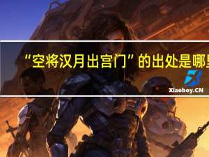 “空将汉月出宫门”的出处是哪里