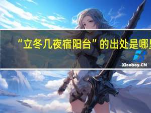 “立冬几夜宿阳台”的出处是哪里