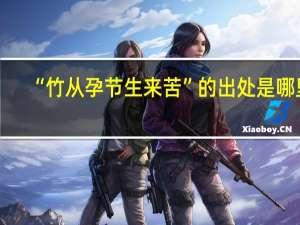 “竹从孕节生来苦”的出处是哪里