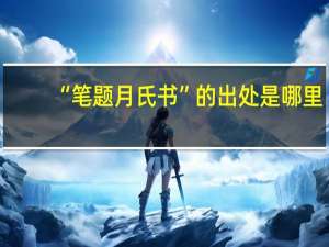 “笔题月氏书”的出处是哪里