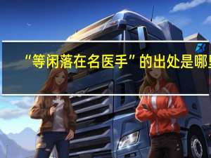 “等闲落在名医手”的出处是哪里