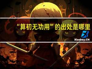 “算初无功用”的出处是哪里