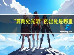 “算耐处光阴”的出处是哪里