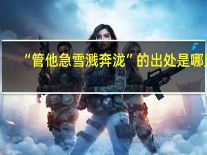 “管他急雪溅奔泷”的出处是哪里
