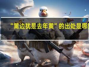 “篱边犹是去年黄”的出处是哪里