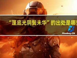 “篷底光阴鬓未华”的出处是哪里