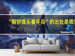 “糊饼馒头看手段”的出处是哪里