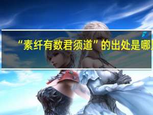 “素纤有数君须道”的出处是哪里