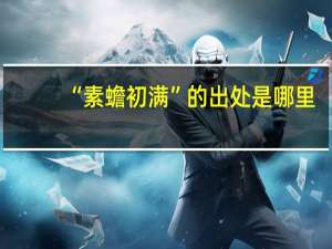 “素蟾初满”的出处是哪里