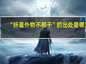 “纤毫外物不相干”的出处是哪里