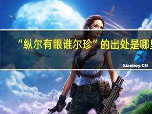 “纵尔有眼谁尔珍”的出处是哪里