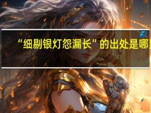 “细剔银灯怨漏长”的出处是哪里