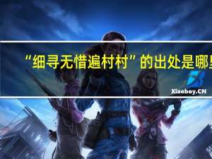 “细寻无惜遍村村”的出处是哪里