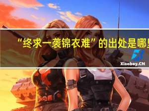 “终求一袭锦衣难”的出处是哪里