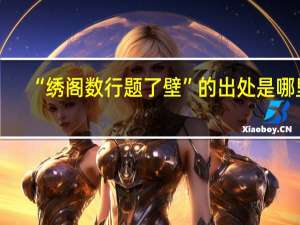“绣阁数行题了壁”的出处是哪里