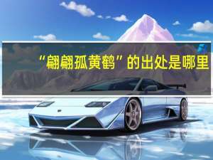 “翩翩孤黄鹤”的出处是哪里