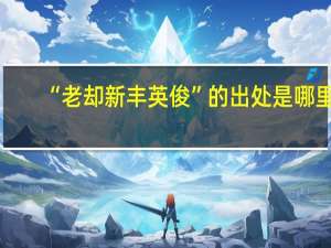 “老却新丰英俊”的出处是哪里