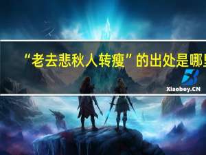 “老去悲秋人转瘦”的出处是哪里