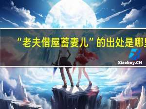 “老夫借屋蓄妻儿”的出处是哪里