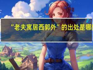 “老夫寓居西郭外”的出处是哪里