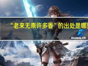 “老来无柰许多香”的出处是哪里