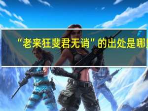 “老来狂斐君无诮”的出处是哪里