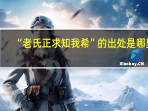 “老氏正求知我希”的出处是哪里