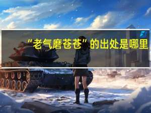 “老气磨苍苍”的出处是哪里