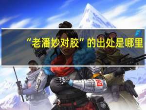 “老潘妙对胶”的出处是哪里