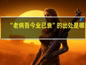 “老病吾今业已衰”的出处是哪里